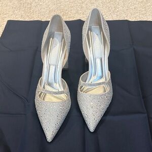 Franco Sarto Silver Glitter Heels